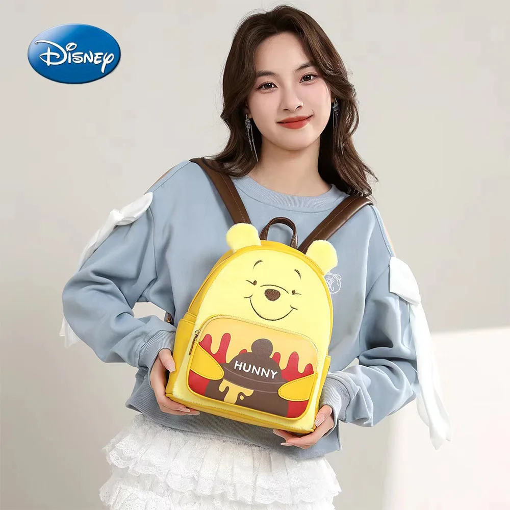 1PC Disney Officially Licensed Winnie The Pooh Cartoon Shoulder Bag Fashionable Exquisite Large Capacity Party Backpack