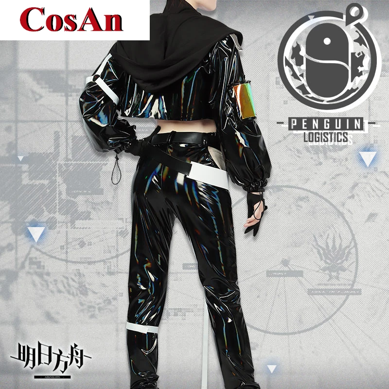 CosAn Game Arknights Texas Cosplay Costume Music Synesthesia Patent Leather Combat Uniform Activity Party Role Play Clothing