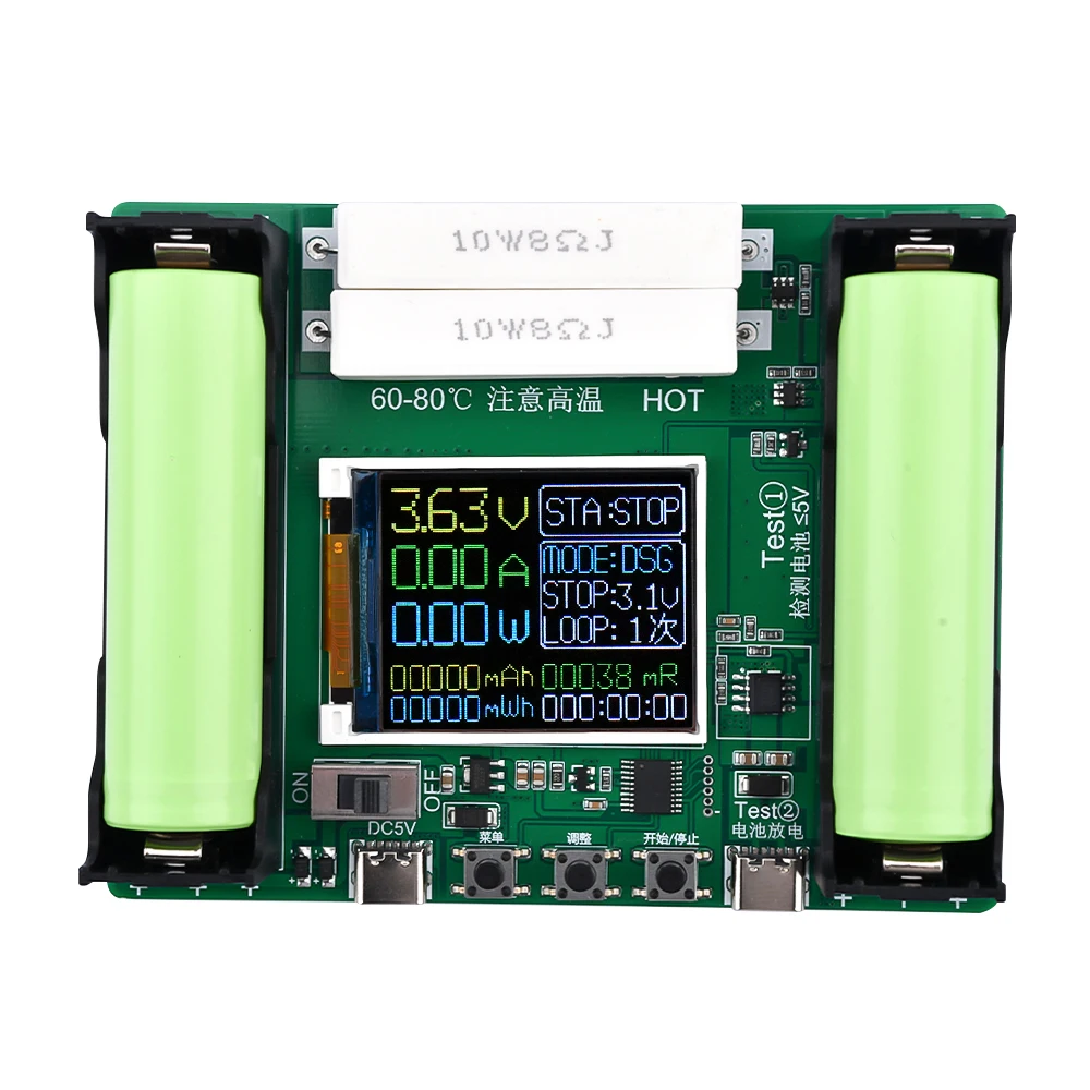 LCD/LED Display Battery Capacity Tester MAh MWh 18650 Lithium Battery Digital Measurement Lithium Battery Power Detector Module