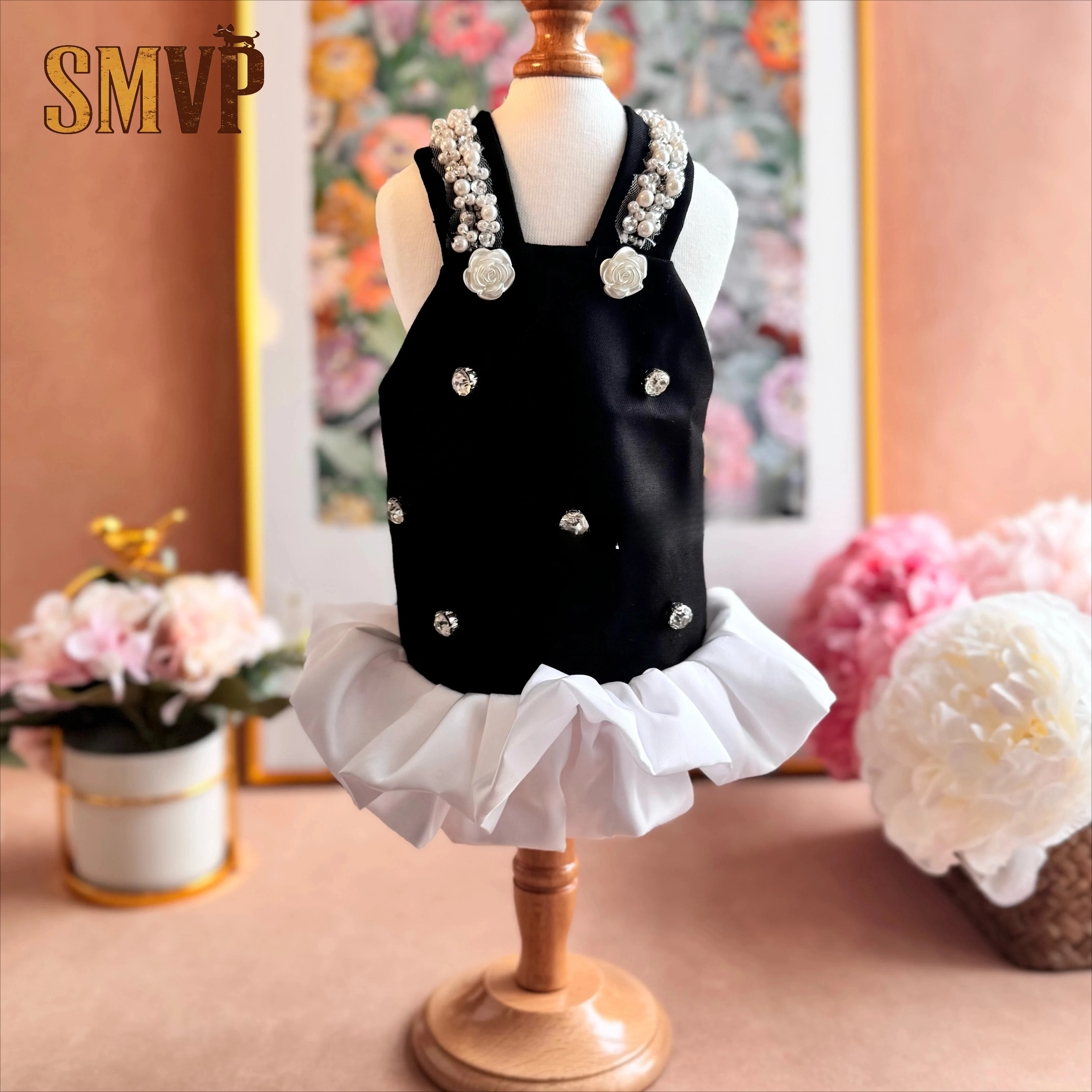 

Original Design Cute Korean Strap Dress Black Velvet Fabric High End Celebrity Style Pet Kitten Puppy Can Wear