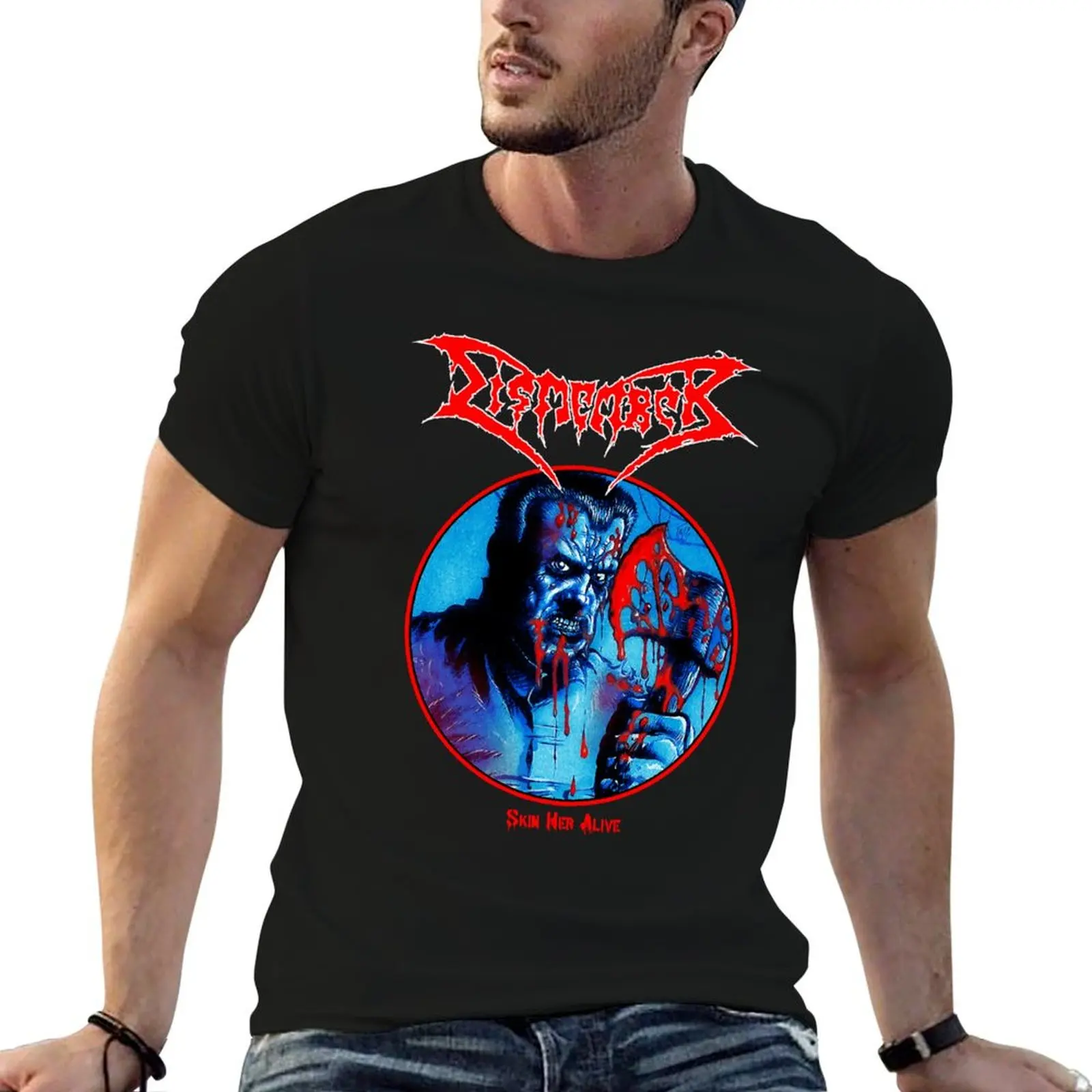 Dismember - Skin Her Alive T-shirt classique de style old school suédois de death metal, t-shirt basique grande taille
