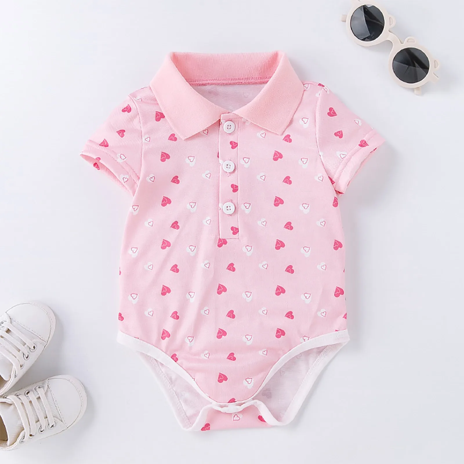 Infant Boys Girls Summer Causal Short Sleeve Gentlemen Rompers Leotards Newborn Bodysuits New Born Girls 3M-6M-9M-12M-18M-24M