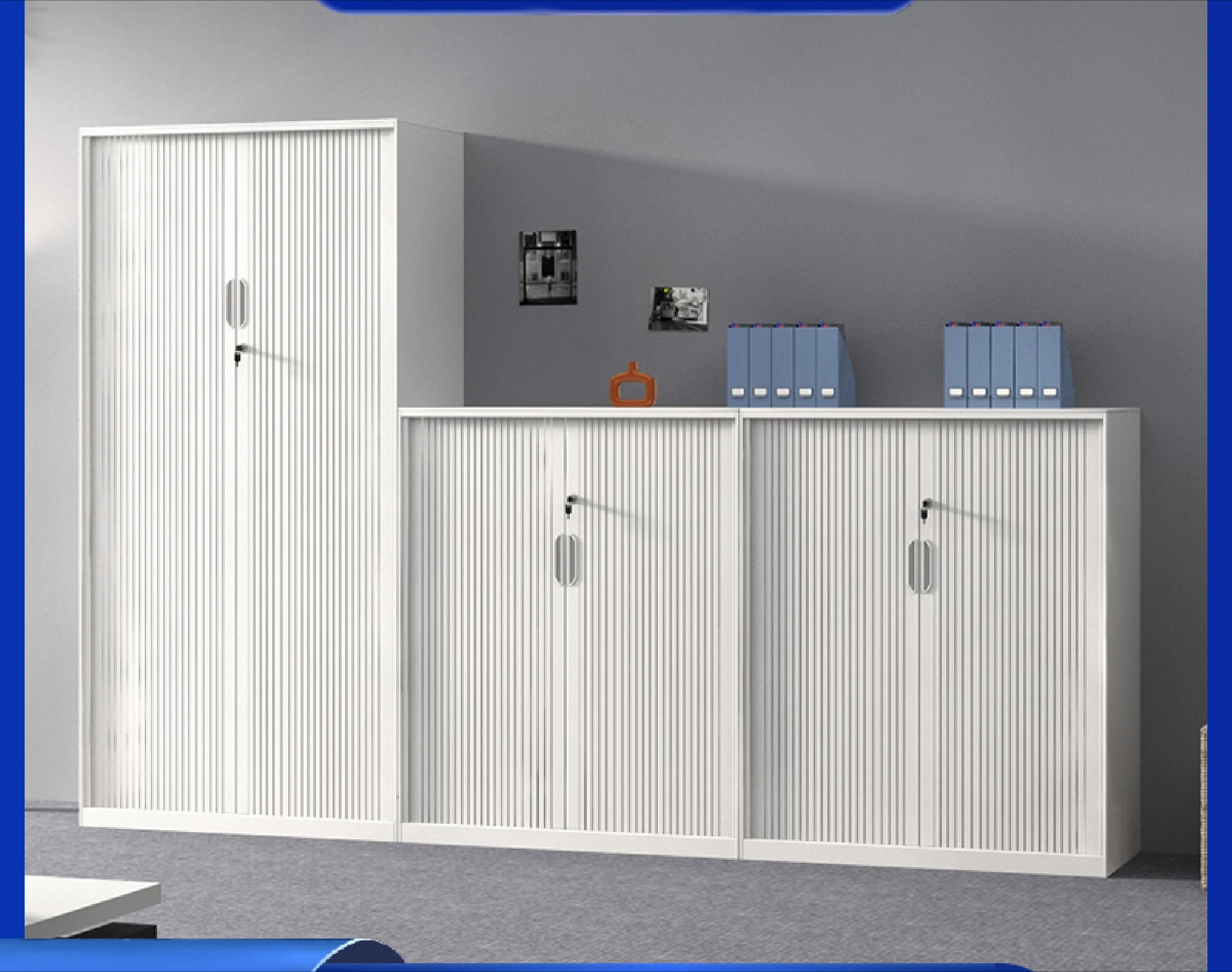 DSA Balcony Storage Rolling Door Cabinet Moisture-proof File Cabinet Rolling Shutter Door Storage File Cabinet Large Drawer