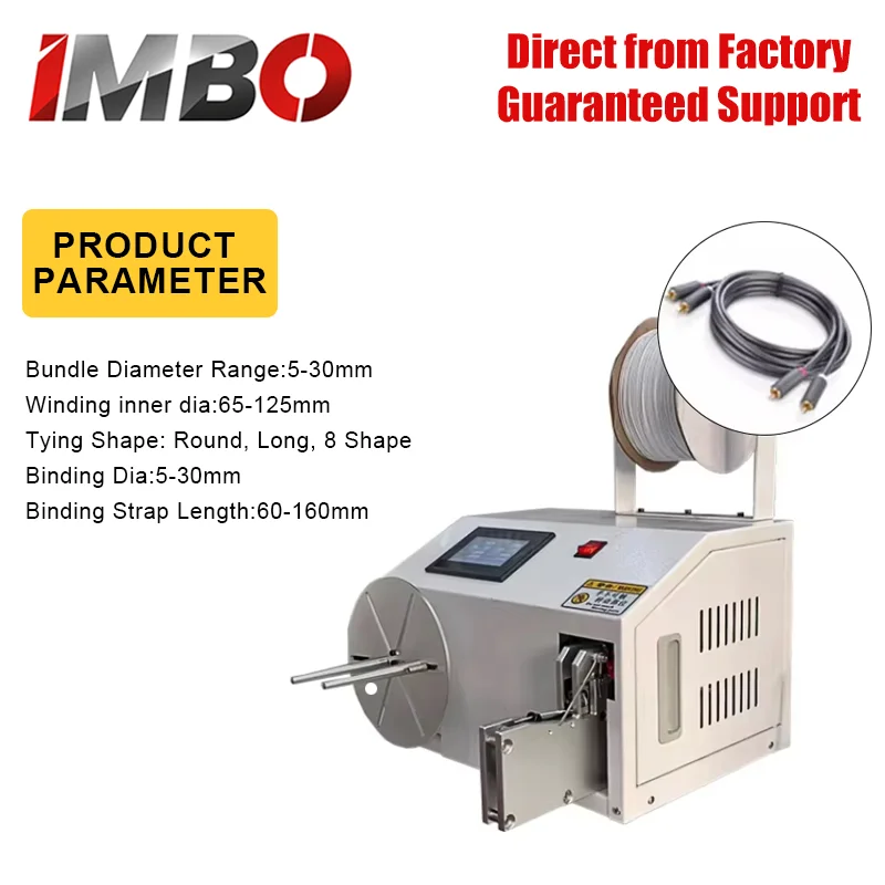 Automatic Small Cable Wire Winding and Binding Machine Intelligent Touch Screen or Push Button for Data Cable Cord Tie Winder view 2