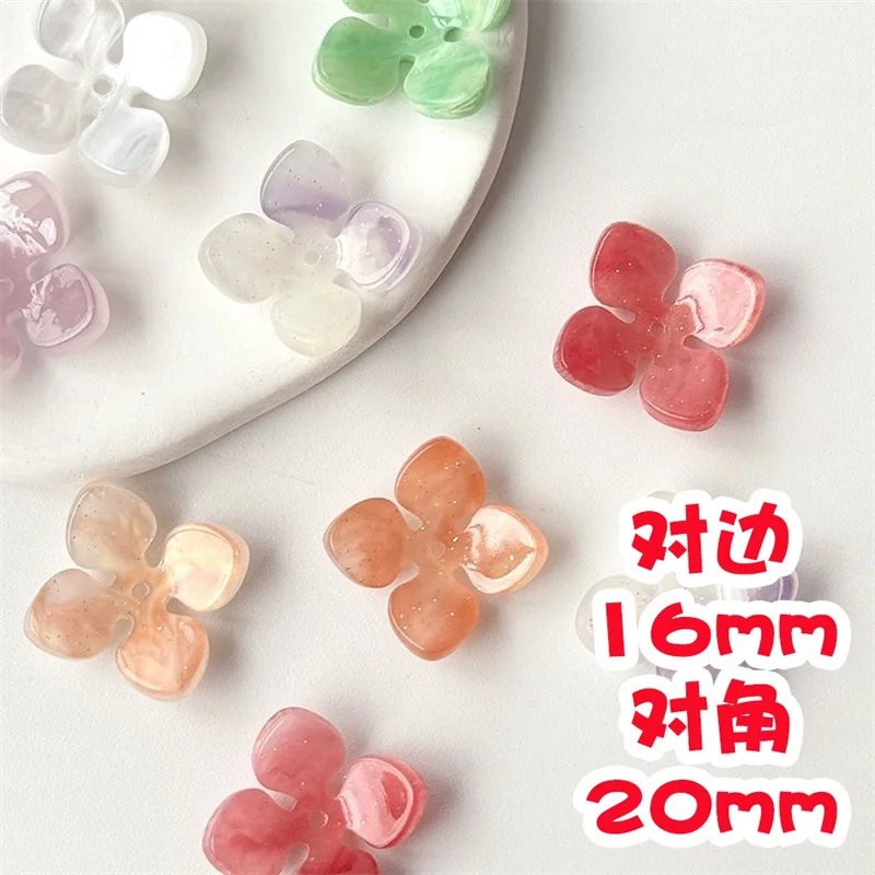 

Newest 90pcs/lot 16*20mm color print cartoon flowers shape acrylic beads diy jewelry garment hair accessory