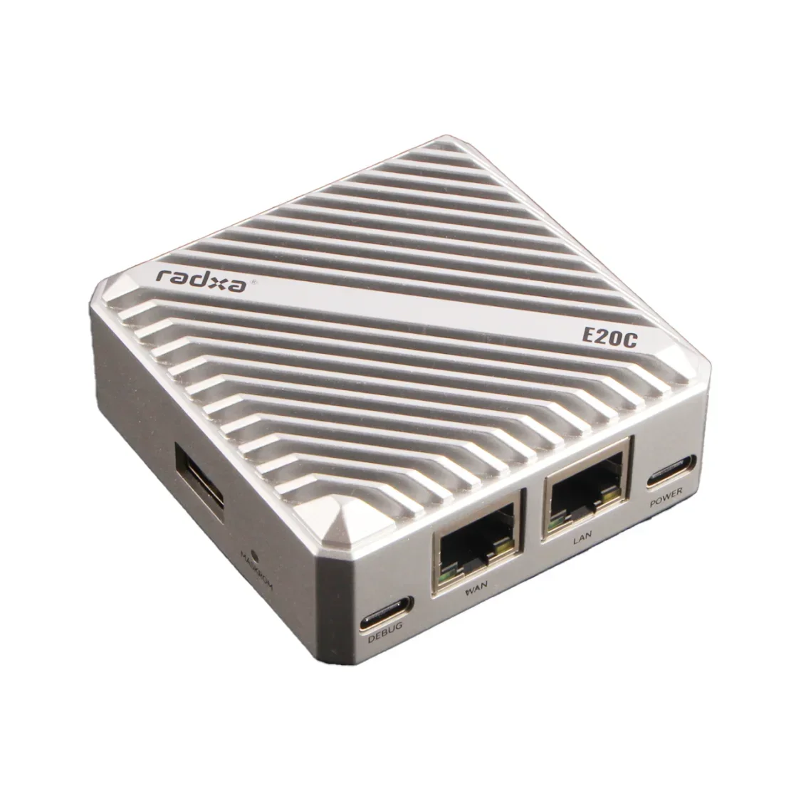 Radxa E20C CPU de 4 núcleos Gigabit dual Ethernet, caja de aleación de aluminio CNC decodificación 4K