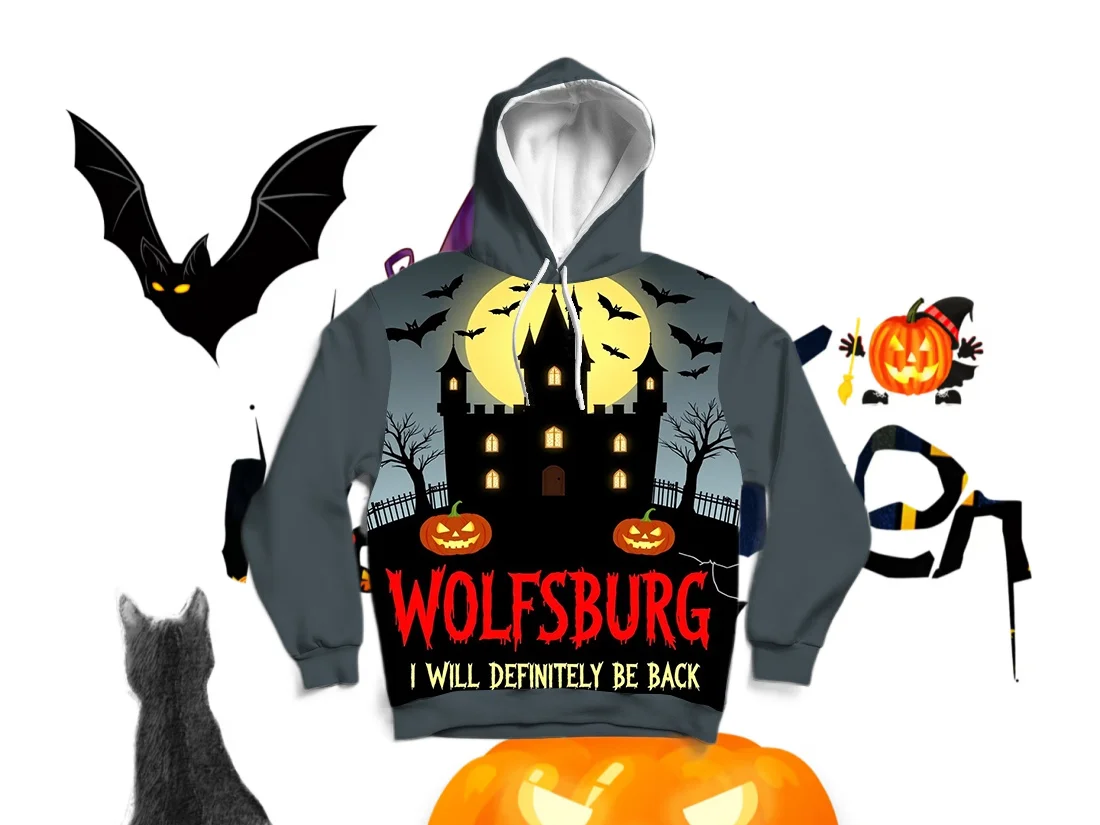 

25/26 Latest Autumn/Winter Halloween Elements 3D Printed Hoodie Large Adult Same Size Female Same Size Original Design Top