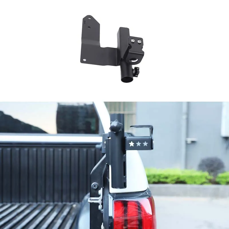 

For Toyota Tundra 2014+ Car tailgate antenna flagpole bracket carbon steel Installation flag support stand on the right