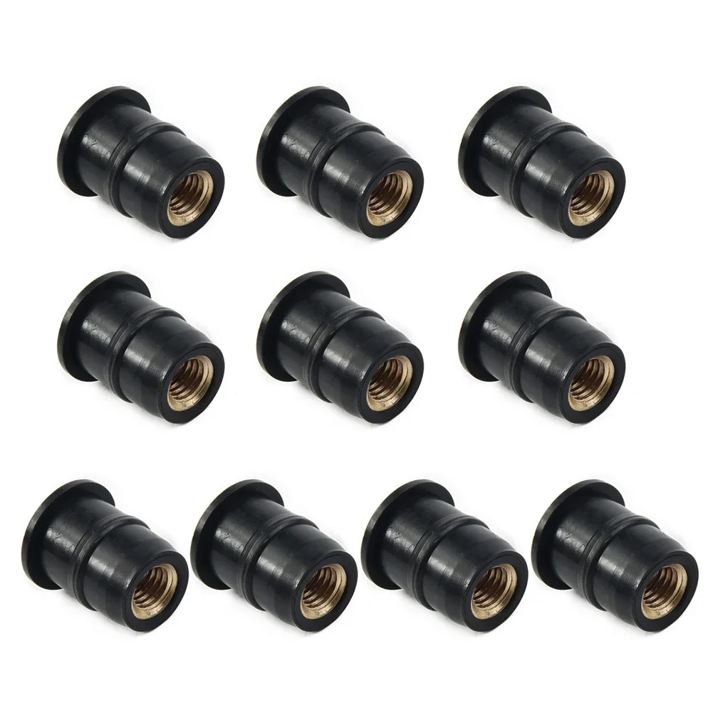 10 Pcs 5mm Motorcycle Windshield Rubber Rivet Nuts Set M5-Vibration Damper Panel Mounting Well Nut For Honda For Suzuki