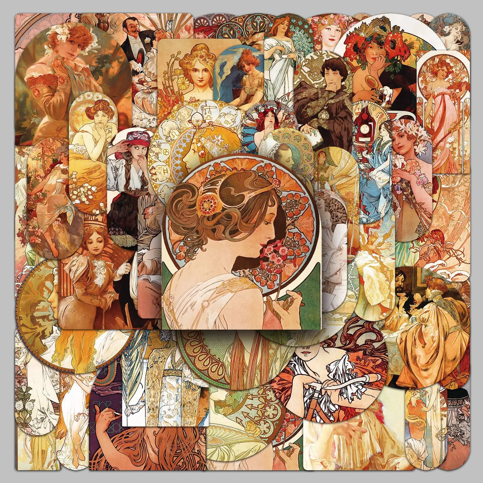 

50PCS Europe and America Artist Painting Stickers Retro Style Aesthetics Cartoon Graffiti Creative DIY Skateboard Refrigerator