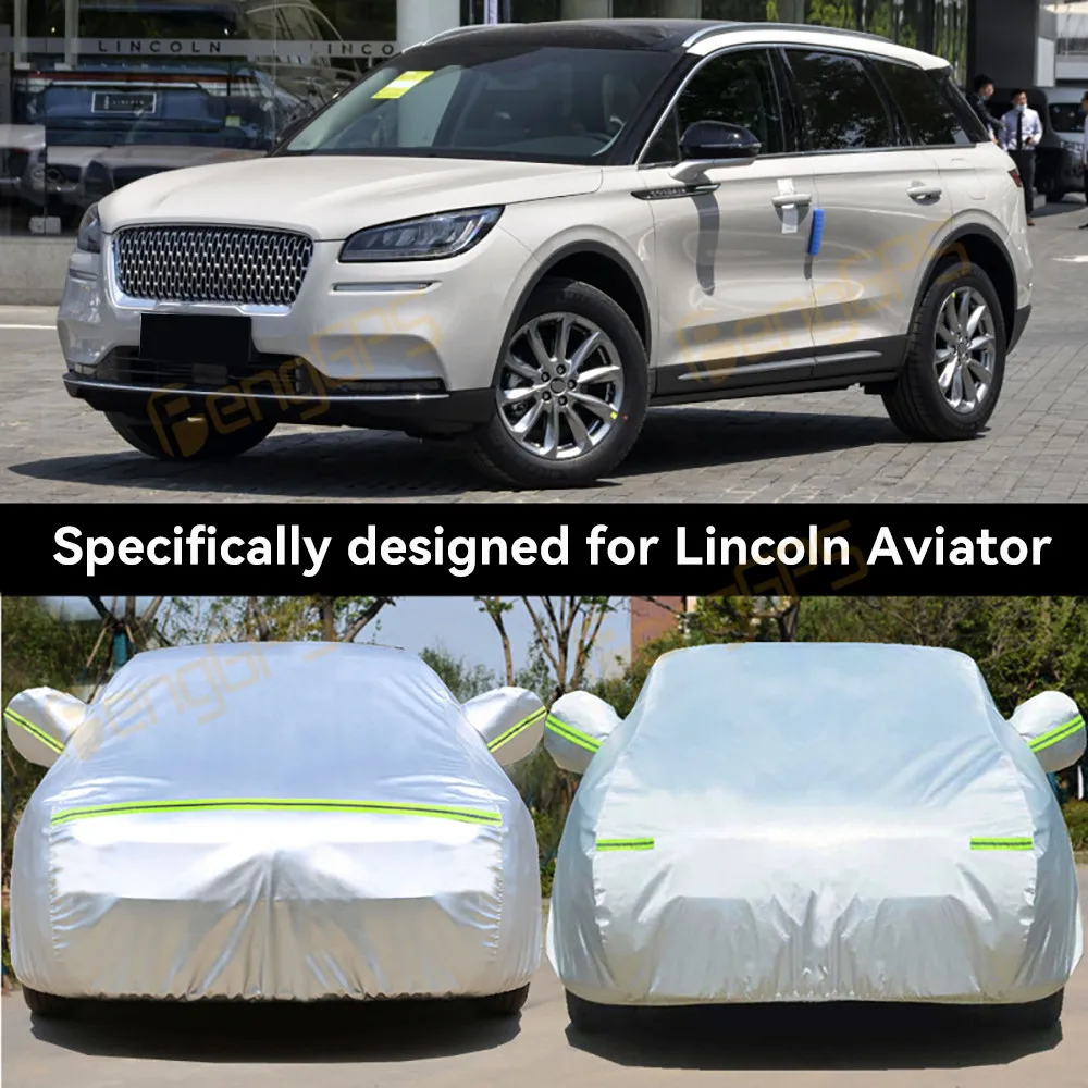 غطاء سيارة كامل حماية ضد الماء للمطر لسيارة Lincoin Aviator الخارجي أغطية حماية مضادة للأشعة فوق البنفسجية عاكسة للشمس في الهواء الطلق