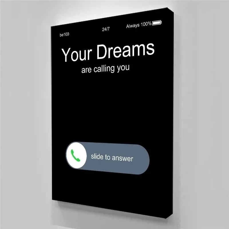 Mobile Phone Your Dreams Inspirational Quotes Canvas Painting Posters and Prints Wall Art Pictures for Living Room Home Decor