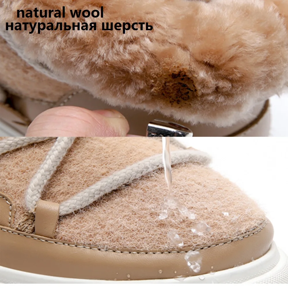 Nuove donne di moda stivali da neve in lana stivaletti invernali da donna stivaletti firmati in pelle di lusso scarpe con tacco basso nero marrone