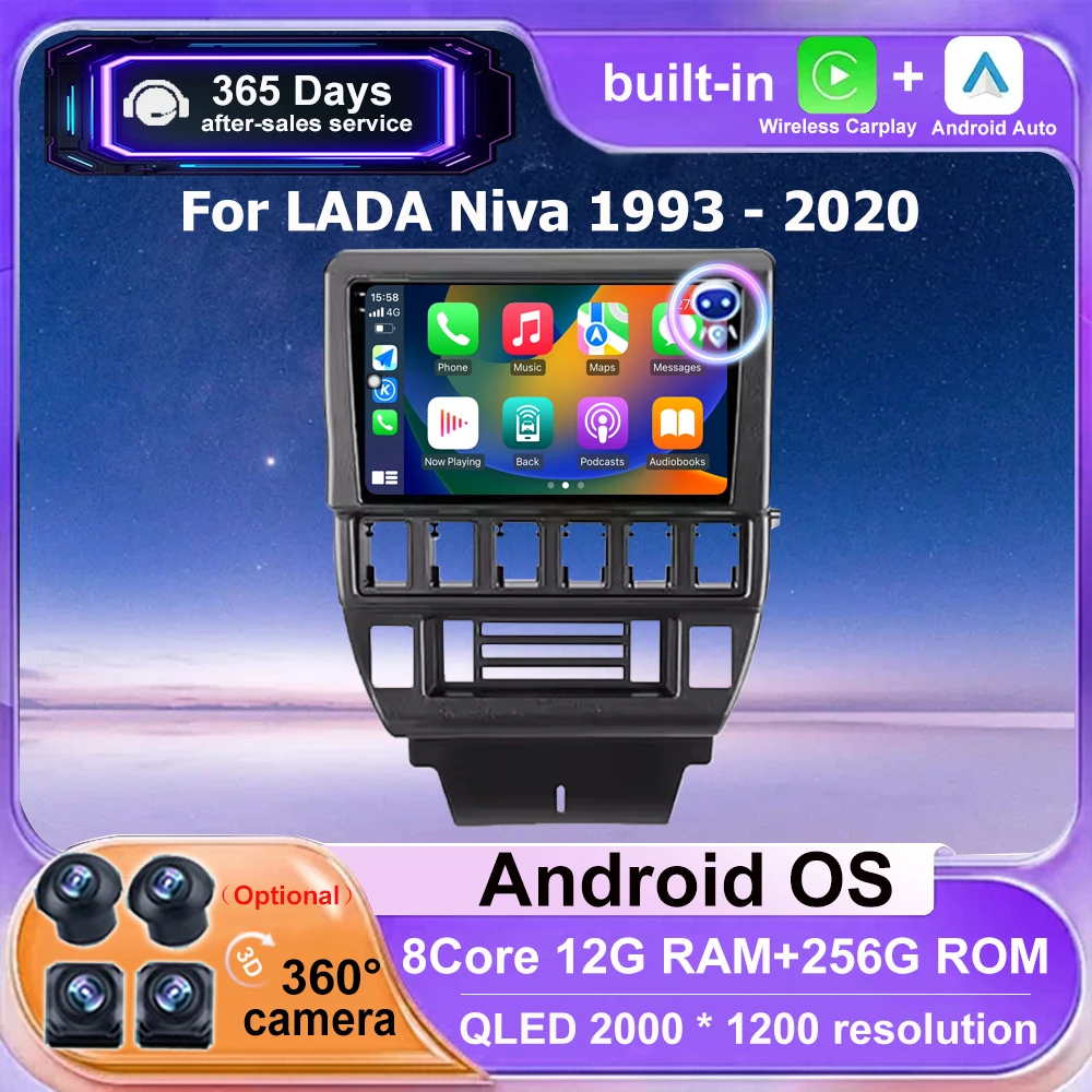 Wireless Carplay For LADA Niva 1993 - 2020 4G WIFI Android Auto Car Radio Multimedia Navigation GPS Stereo BT DSP 9 Inch Screen