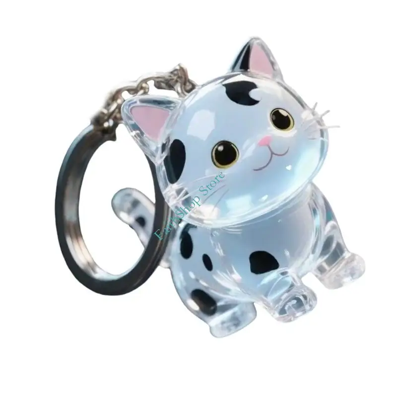 124E Memorial Pet Hair Collector keychain keyten على شكل قطة