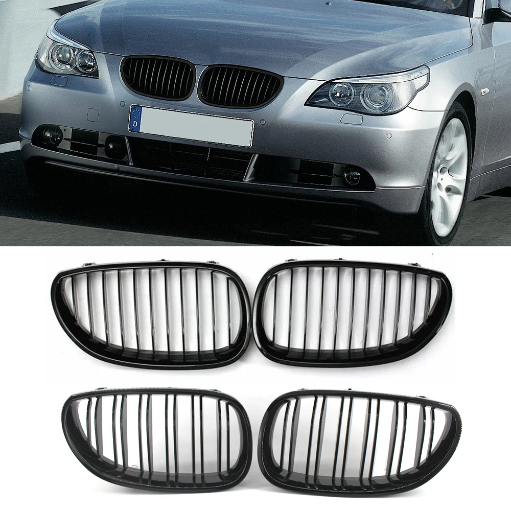 Gloss Black Front Kidney Grille Sport Slat For BMW 5 Series E60 2004-2009 Car Accessories