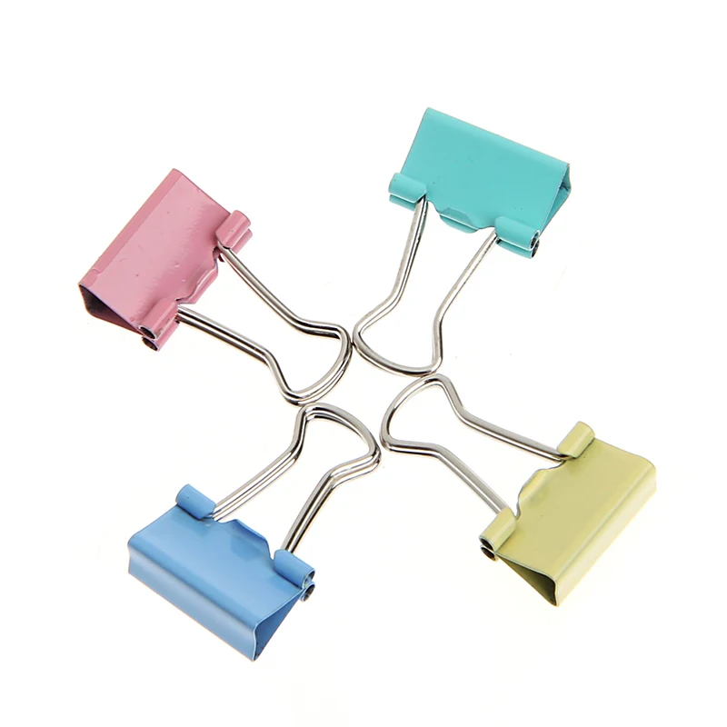 2024 New 60Pcs Colorful Metal Binder Clips File Paper Clip Office Supplies 15mm Width