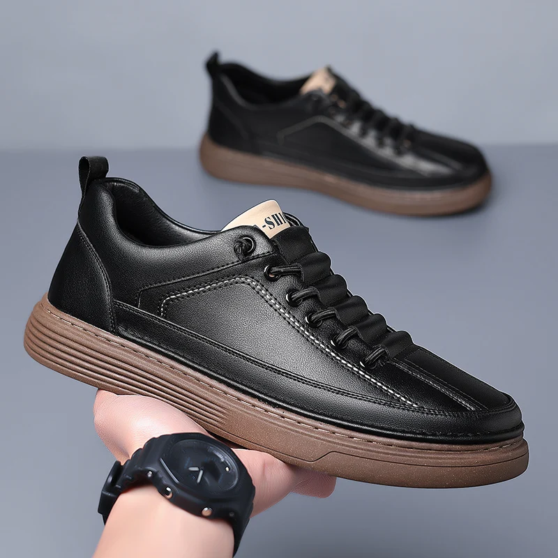 

Fashion Thick Soled Outdoor Hiking Shoes Men's Oxford Shoes Minimalist Small White Shoes Men's Genuine Leather Casual Shoes