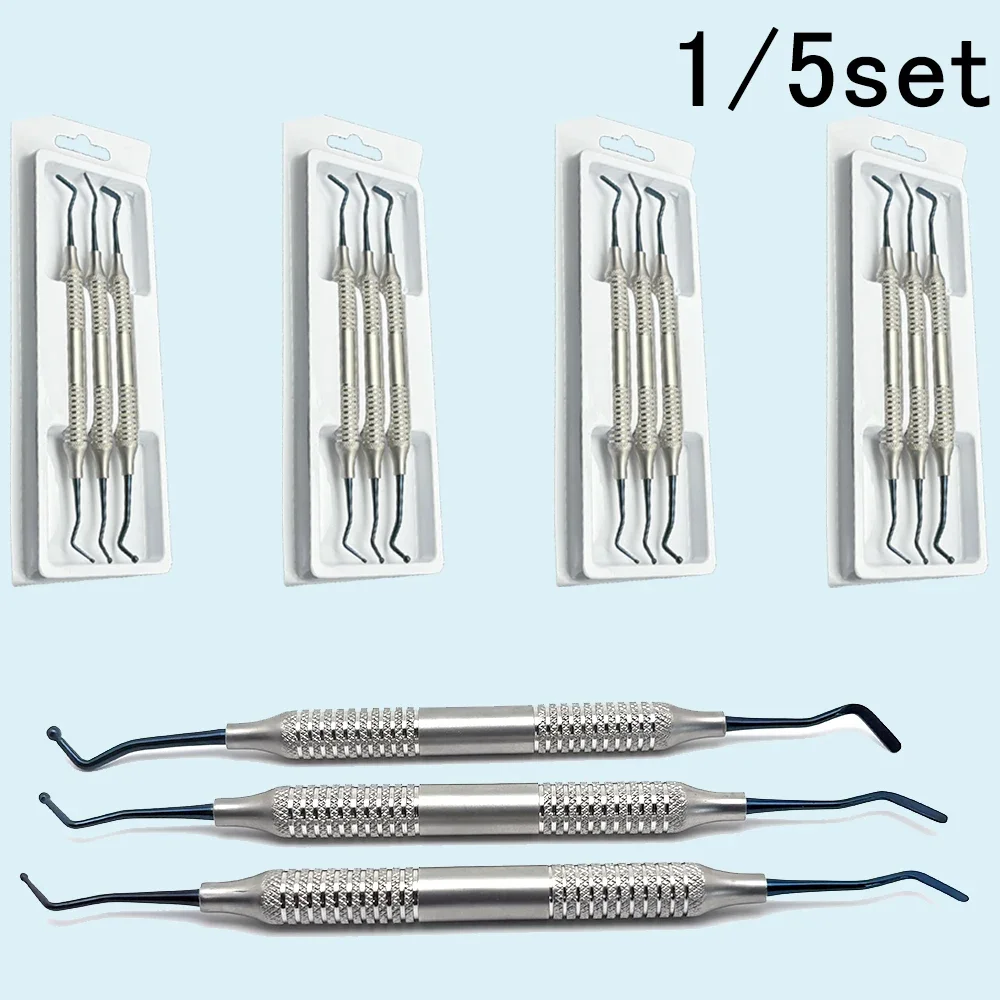 5set Dental Autoclavable Titanium Spatula Kit Anti-Rust Composite Resin Filling Tool for Dental Lab Use Durable Repair