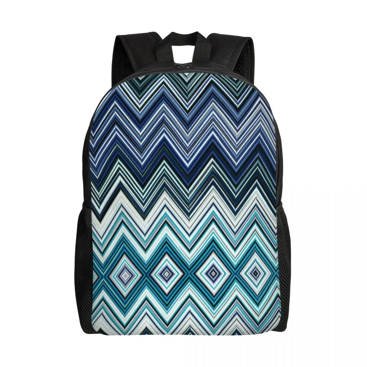 Home ZigZag Multicolor Backpacks for Men Women School College Students Bookbag Fits 15 Inch Laptop Chic Geometric Bags