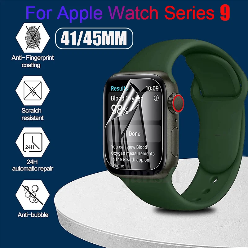 HD Film Screen Protector For Apple Watch Series 9 Clear Protective Film Cover For Apple Watch Series 8 7 45mm 41mm Protection