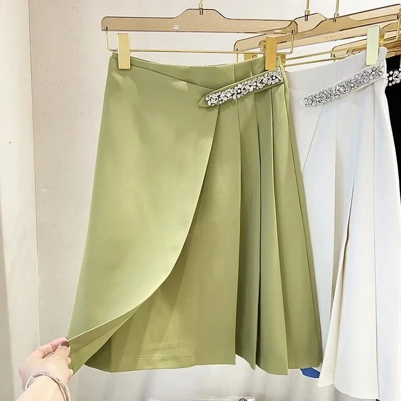 

High Waist Mini Skirts Women New 2024 Korean Style Streetwear All-match Solid Color Ladies A-line Short Pleated Skirt