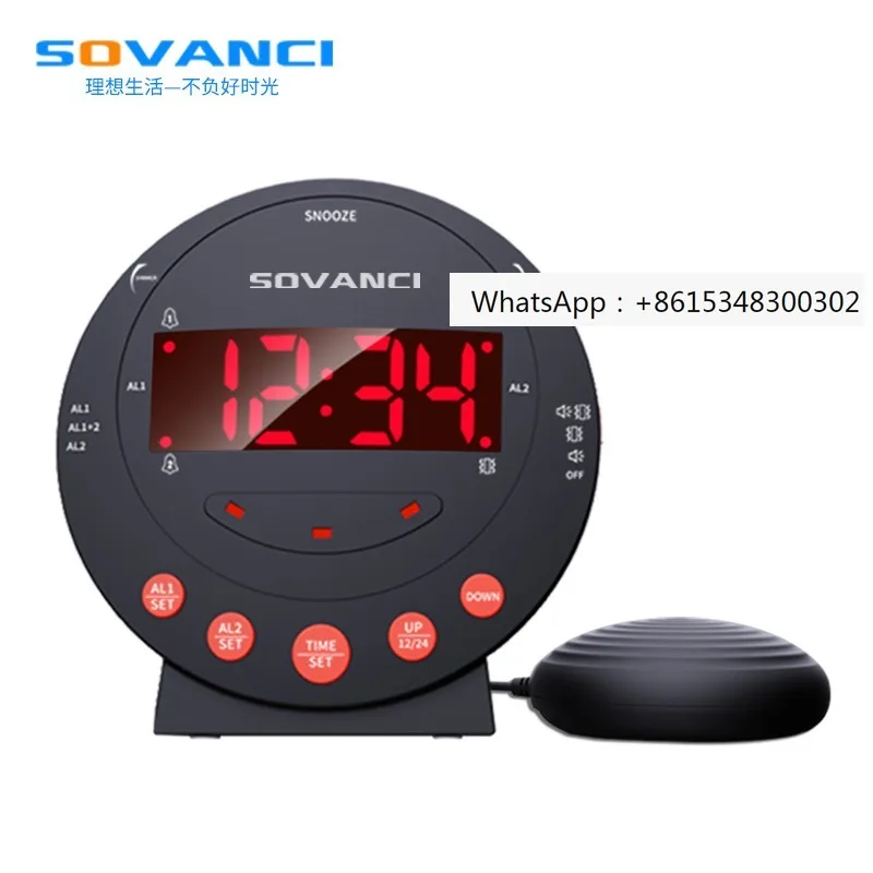 LED electronic digital vibrationclock, silent vibrator, suitable for deaf and mute elderly people