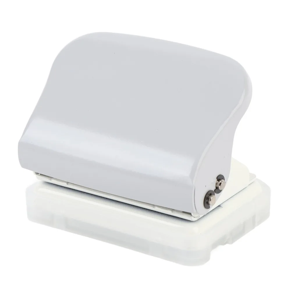 Compact Metal 5 Hole Paper Puncher 5.5mm Hole Diameter Small Loose Leaf Hole Puncher Gray Handheld Paper Puncher for Home