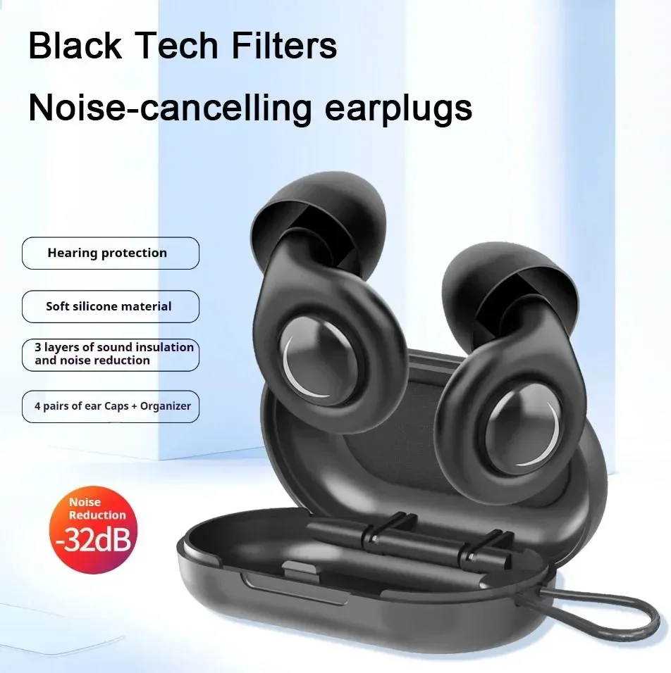 

Silicone Ear Plugs Noise Cancelling Reusable for Sleeping Travel Concerts Snoring