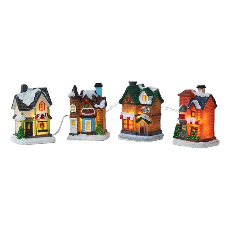 Illuminated Village Collection Christmas Winter Village Animated Christmas Scene with LED Lights Xmas Presents for Dropshipping