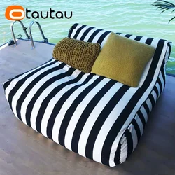 OTAUTAU Outdoor Stripe Oxford Bean Bag Pouf Cover Without Filler Swimming Pool Lounger Rafts Beach Garden Beanbag Soa Bed DD051