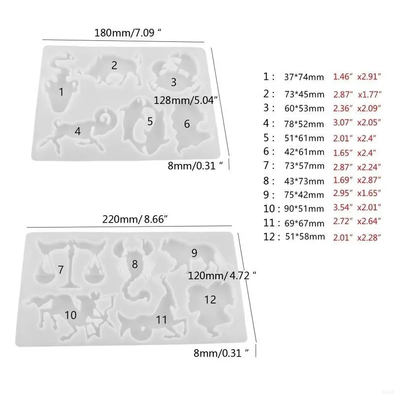 2x قوالب قلادة كوكبة قالب سيليكون راتنجات الايبوكسي لصنع المجوهرات بنفسك