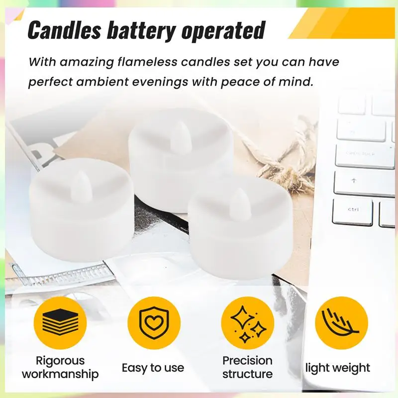 

B23B 6Pcs Flameless Candles Battery Operated LED Tea Lights Fake Candles Led Candles With 6-Key Timer Remote Control
