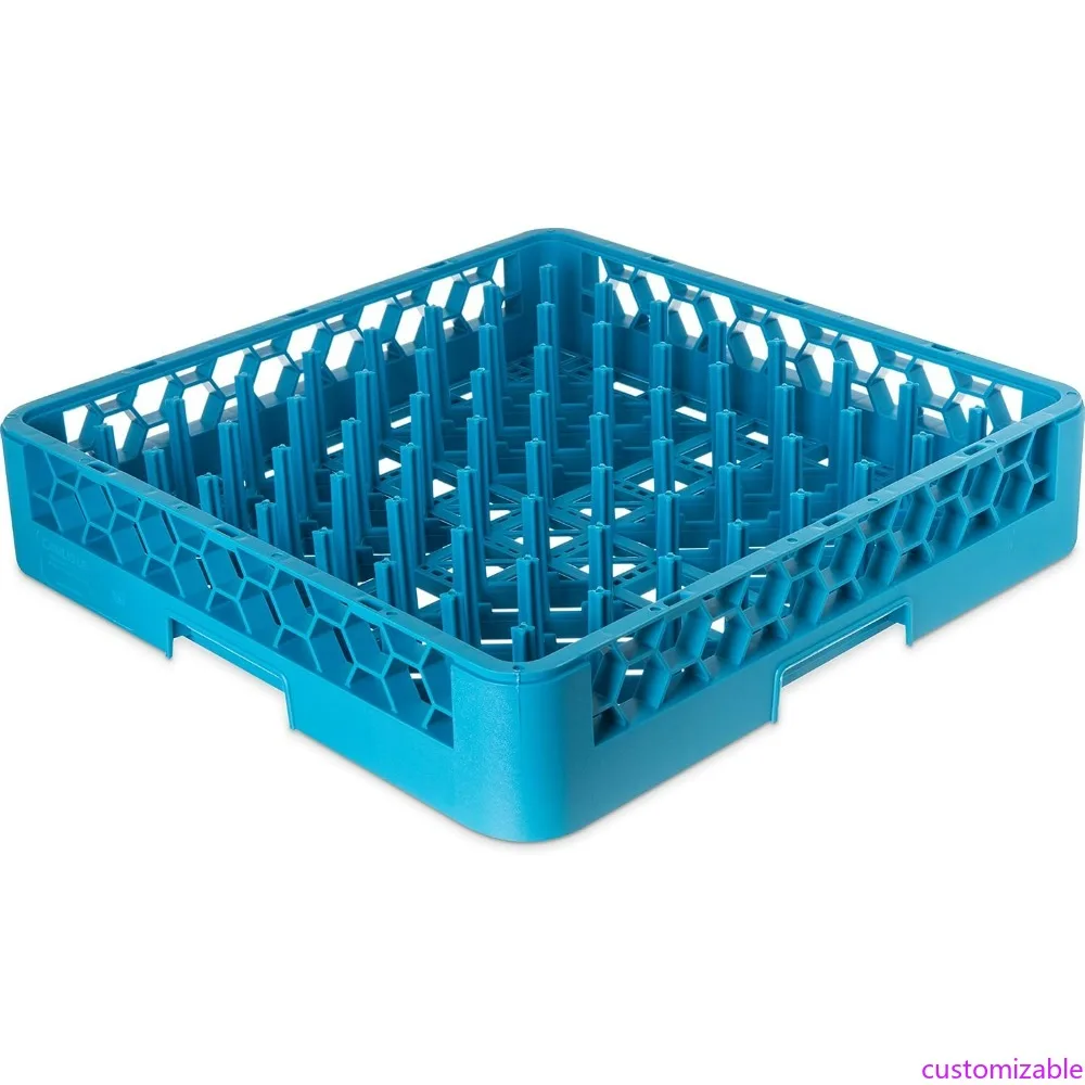 

Carlisle OptiClean Commercial Dish Rack, Tall Peg Plate Rack, Blue, Pack of 6
