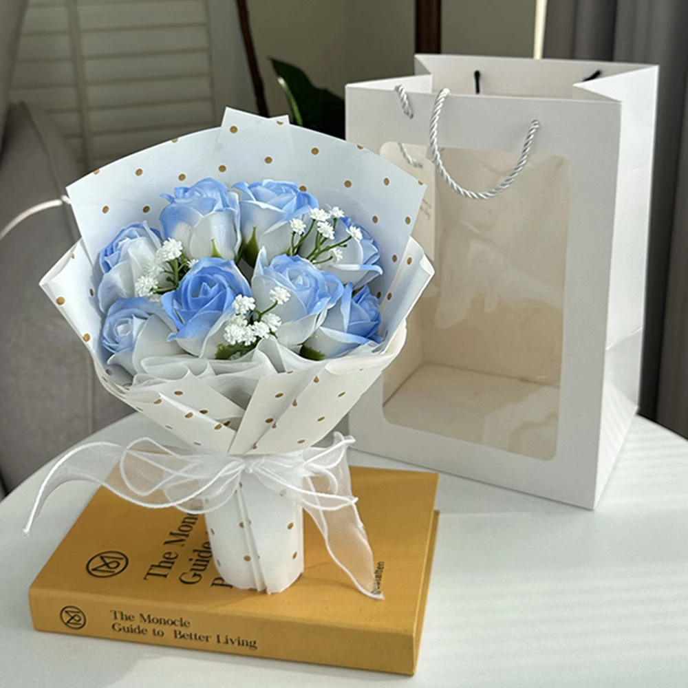 Valentine\'s Day Artificial Rose Soap Bouquets Eternal Flower Bouquet Christmas Gifts Wedding Birthday Party Home Decor Supplies
