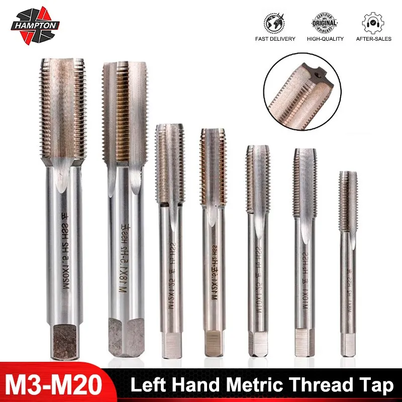 HAMPTON 1pc M2-M20 lewa maszyna ręczna gwintownik HSS stalowa maszyna wtyczka Tap metalowa śruba otwór wiertło do gwintowania gwint metryczny gwintownik