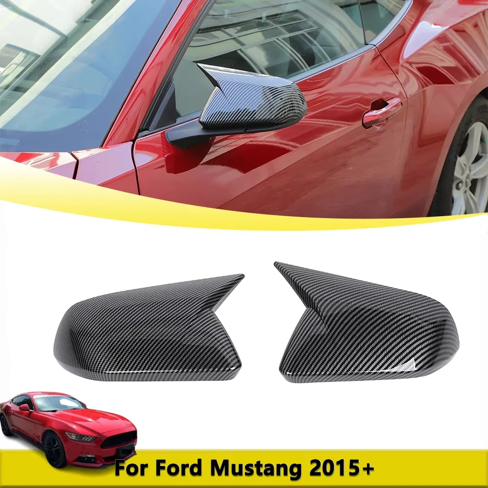 

Side Mirror With Turn Signal Light Cover Trim for Ford Mustang 2015-2025 Rearview Mirror Cap Shell Car Styling Accessories