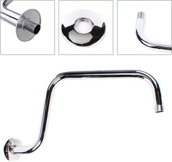 S型淋浴臂浴室壁掛式淋浴噴頭延長臂鍍鉻鋼材質,用於固定式淋浴噴頭改裝 10 最佳銷售 淋浴臂 - №8