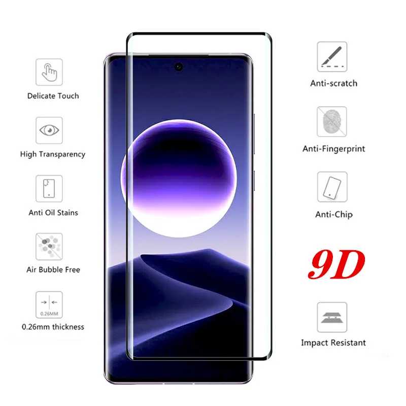 9D Tempered Glass For OPPO Find X7 Ultra Screen Protector 3PCS Upgrade Black Edge Reinforce Screen Film