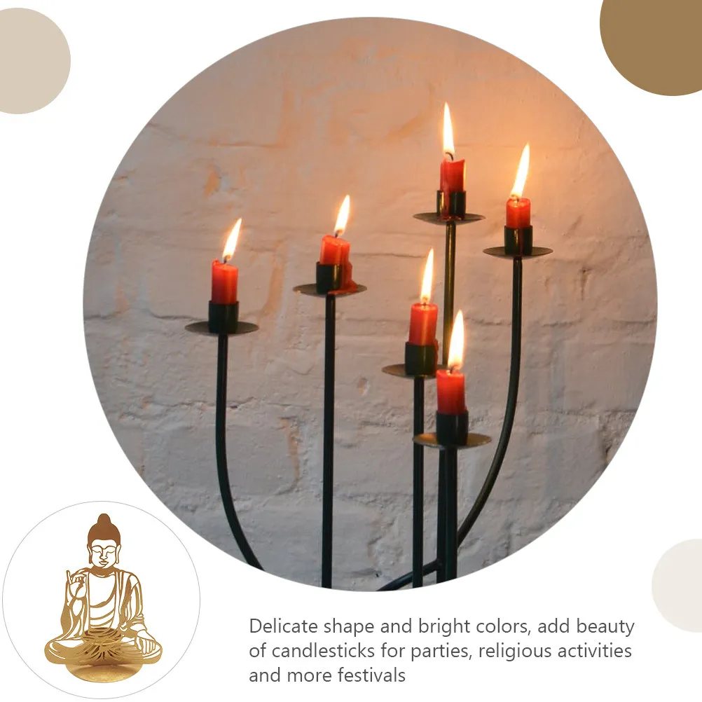 Decorative Buddha Holder Iron Sturdy Bottom Religious Tea Light Holder for Indoor Office Home Table Decoration