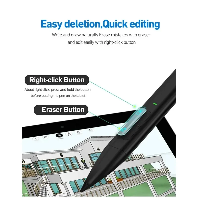 Imagem -05 - Caneta Fina para Surface Pro 10 4096 Caneta Stylus de Tinta de Rejeição de Palma para Surface Pro 11 Laptop Studio Duo Asus hp Dell