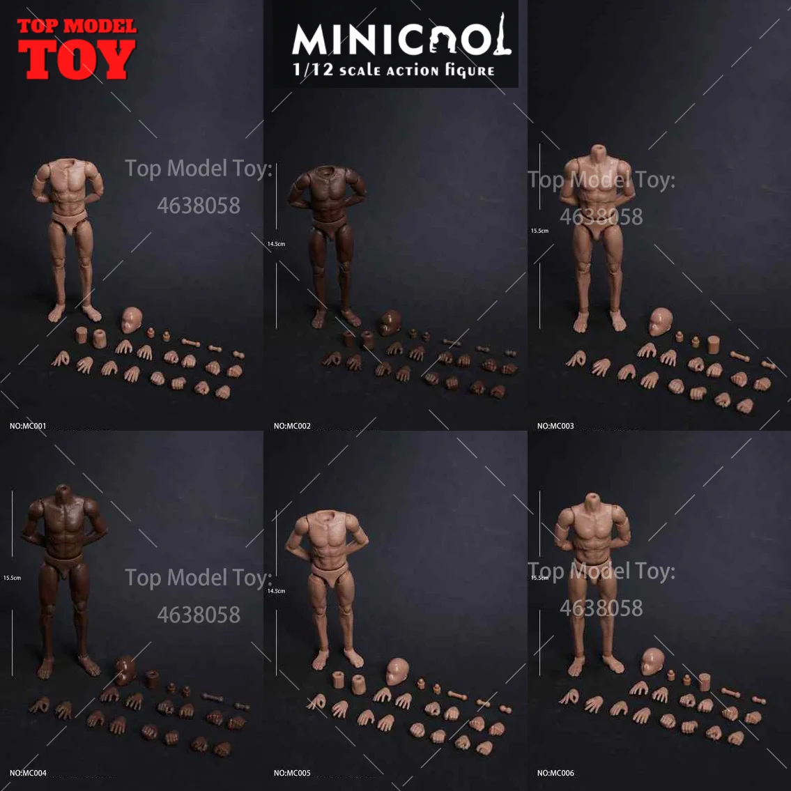 MINI COOL MC001 MC006 1/12 Male Soldier Super Flexible Movable Muscle Joint Body With Head Full Set 6inch Action Figure Dolls ﻿