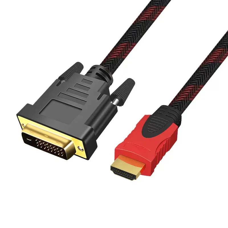 HDMI to DVI Adapter Conversion HD Cable 1.5m 3m 5m 10m Bidirectional Red Black Network 1080P High-definition Monitor Video Cable