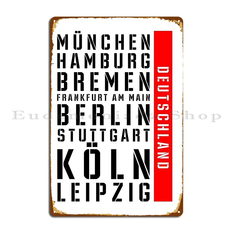 Germany S Largest Cities Metal Sign Designs Sign Club Wall Decor Pub Tin Sign Poster