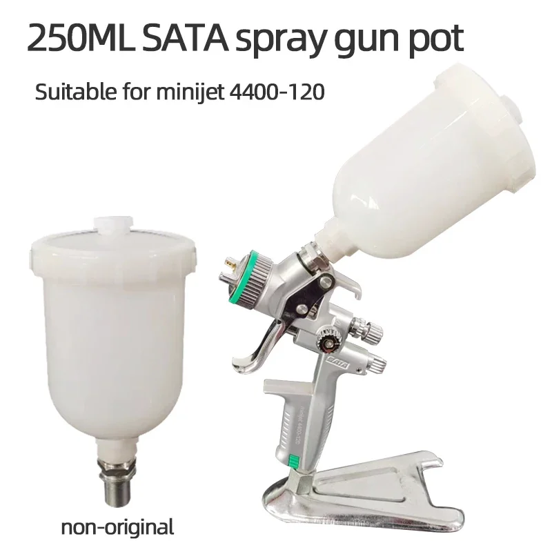 Pot semprot pistol 250ml cocok untuk Jerman SATA semprot Gun 4400 Model perbaikan kecil pneumatik putih cat plastik Pot