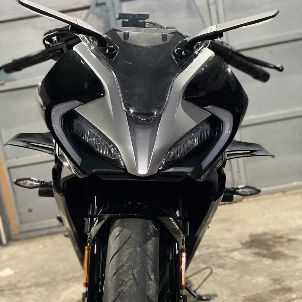 Yamaha R3/R25 250sr 오토바이 범용 Winglet 공기 역학 스포일러 윙 키트 접착 오토바이 장식 스티커