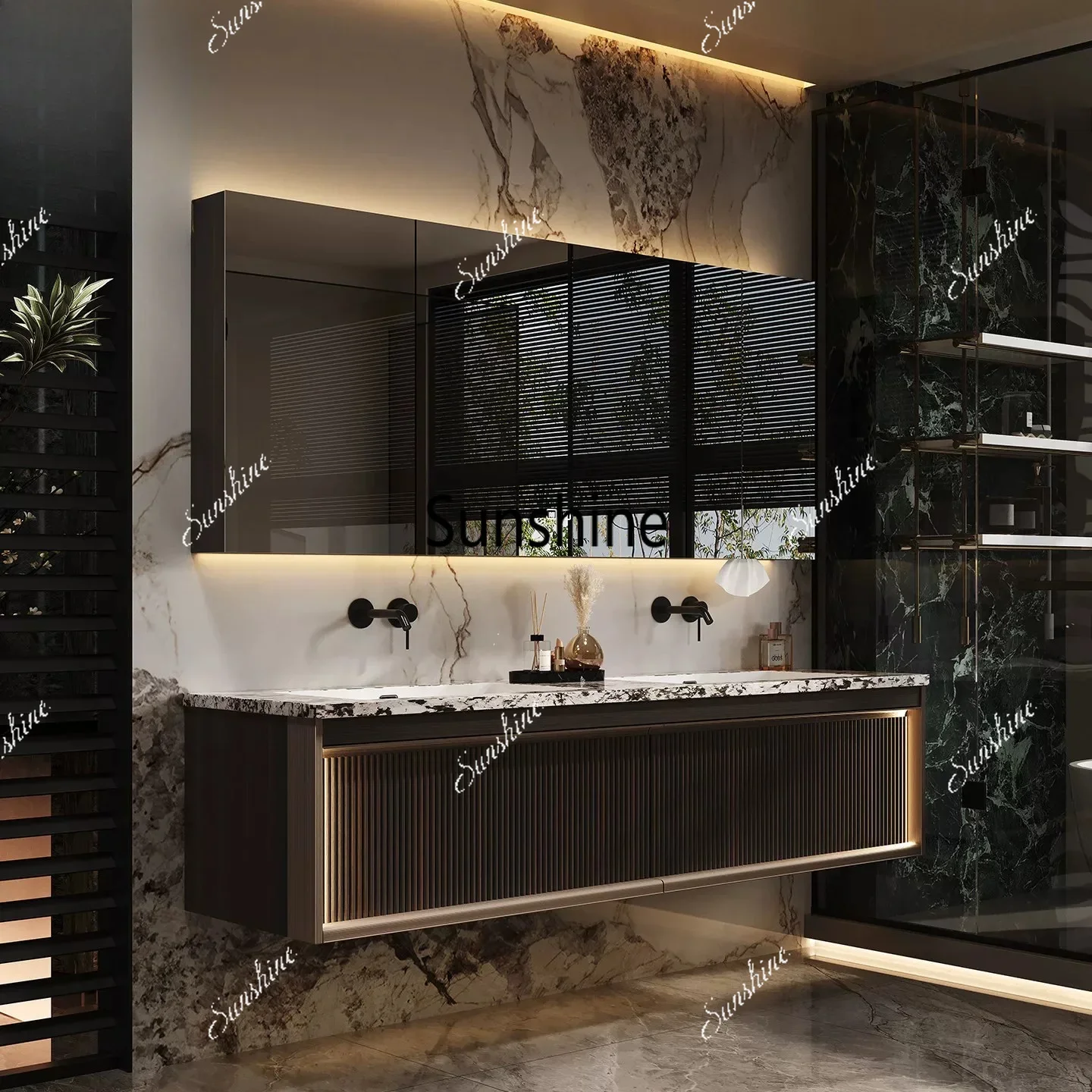 High-end hotel wind bathroom cabinet toilet washbasin cabinetTJ