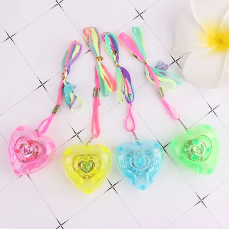 

Y4UD LED Luminous Pendant Heart Shape Necklace Hanging Ornament Toy New Year Easter Gadget Gift with Rope Car Key Decoration