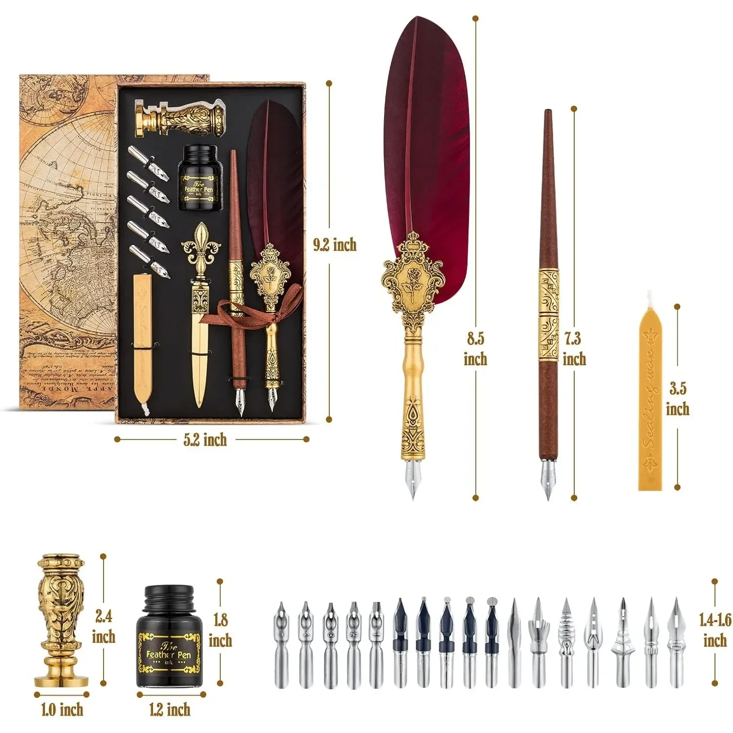 Набор перьевых ручек и чернил — гусиные ручки Набор ручек для каллиграфии Перьевая ручка