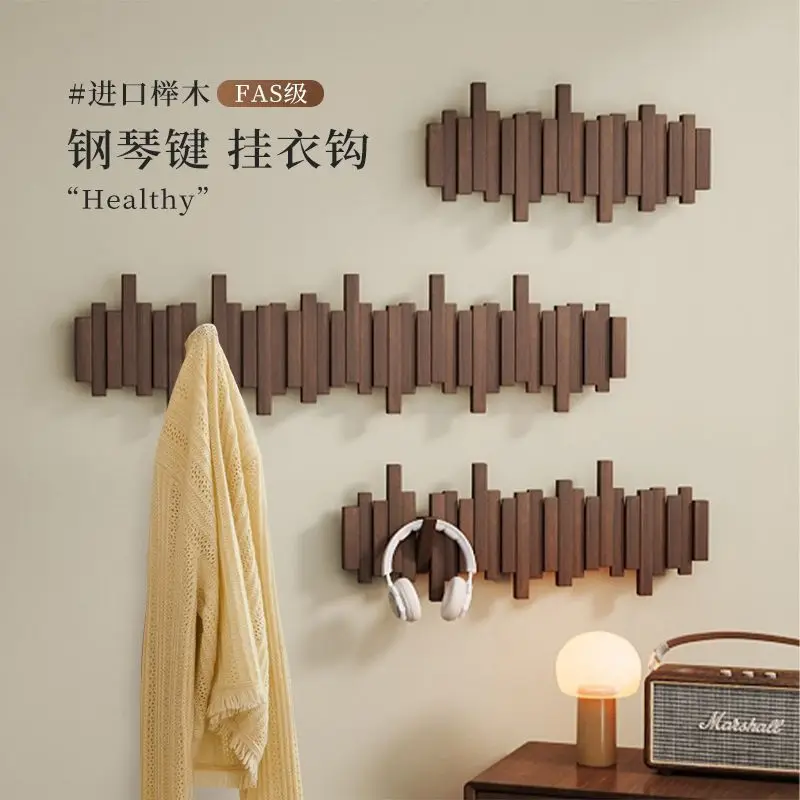 Piano Key Hanger Wall Hanging Door Hook Porch Wall Entrance Door Entry Solid Wood Coat Rack